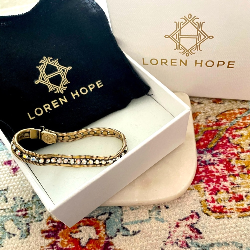 Loren Hope Mini Clara Bracelet in Clear and Gold